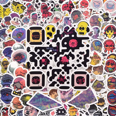 Sticker Bomb Monster Skulls QR Code for Stickers — image 1