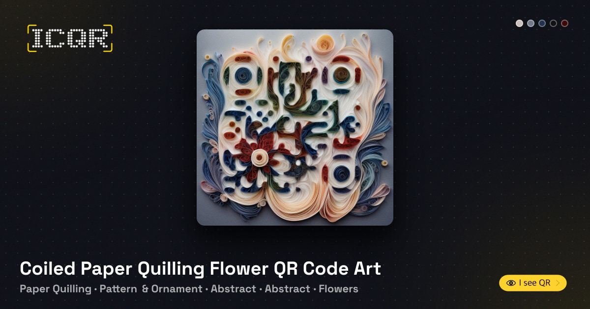 Coiled Paper Quilling Flower QR Code Art • ICQR