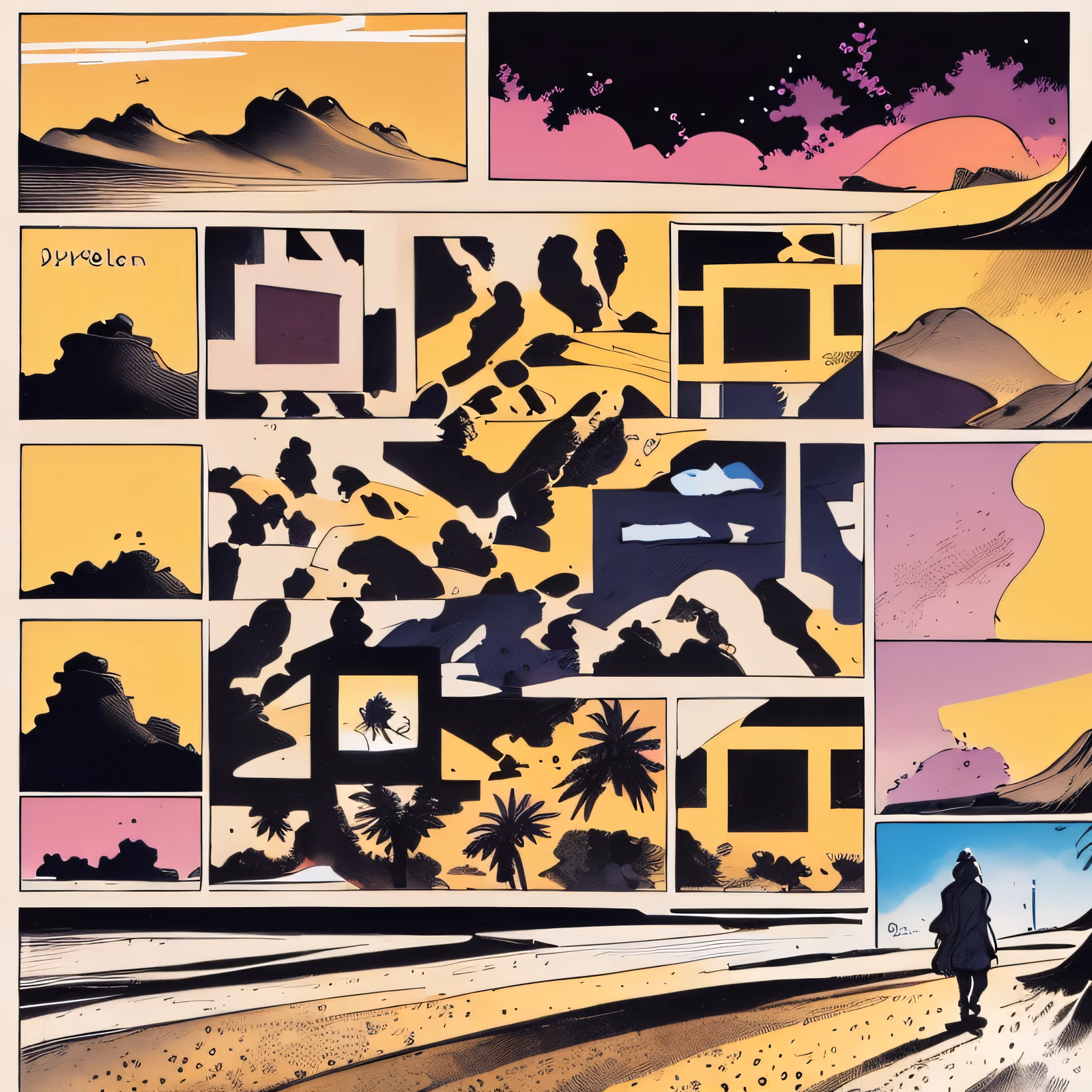 Desert Comic Panels Ink QR Code for Posters — image 1