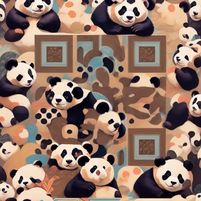 Panda Bear Repeating Pattern QR Code Art — image 1