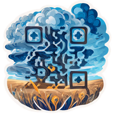QR-код для наклеек: грозовые тучи над пшеничным полем — изображение 1