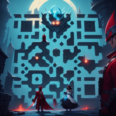 Dark Fantasy Game Scene QR Code for Posters
