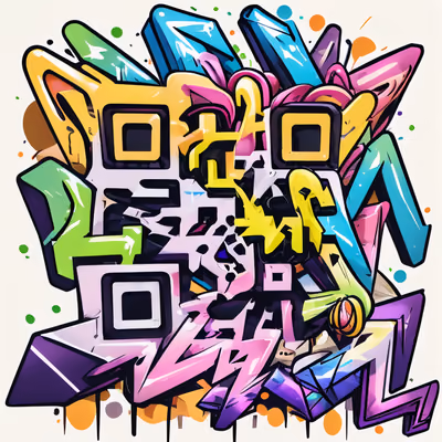 Wildstyle Graffiti Lettering QR Code for Stickers — image 1