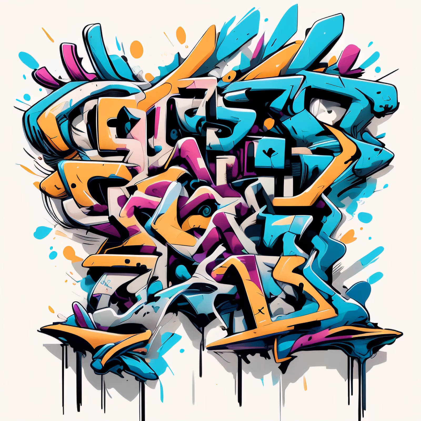 Wildstyle Graffiti Lettering QR Code for Apparel — image 1