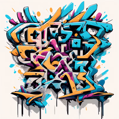 Wildstyle Graffiti Lettering QR Code for Apparel — image 1
