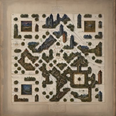 Medieval Map Painting QR Code Art