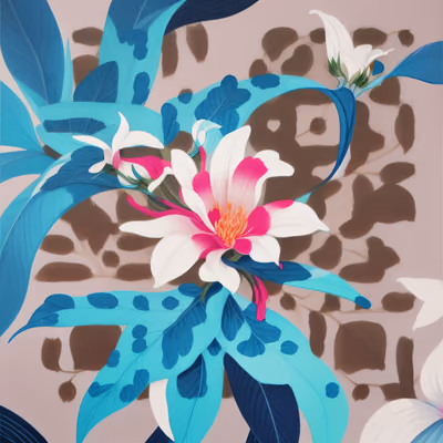 White Flower Gouache Botanical QR Code Art — image 1
