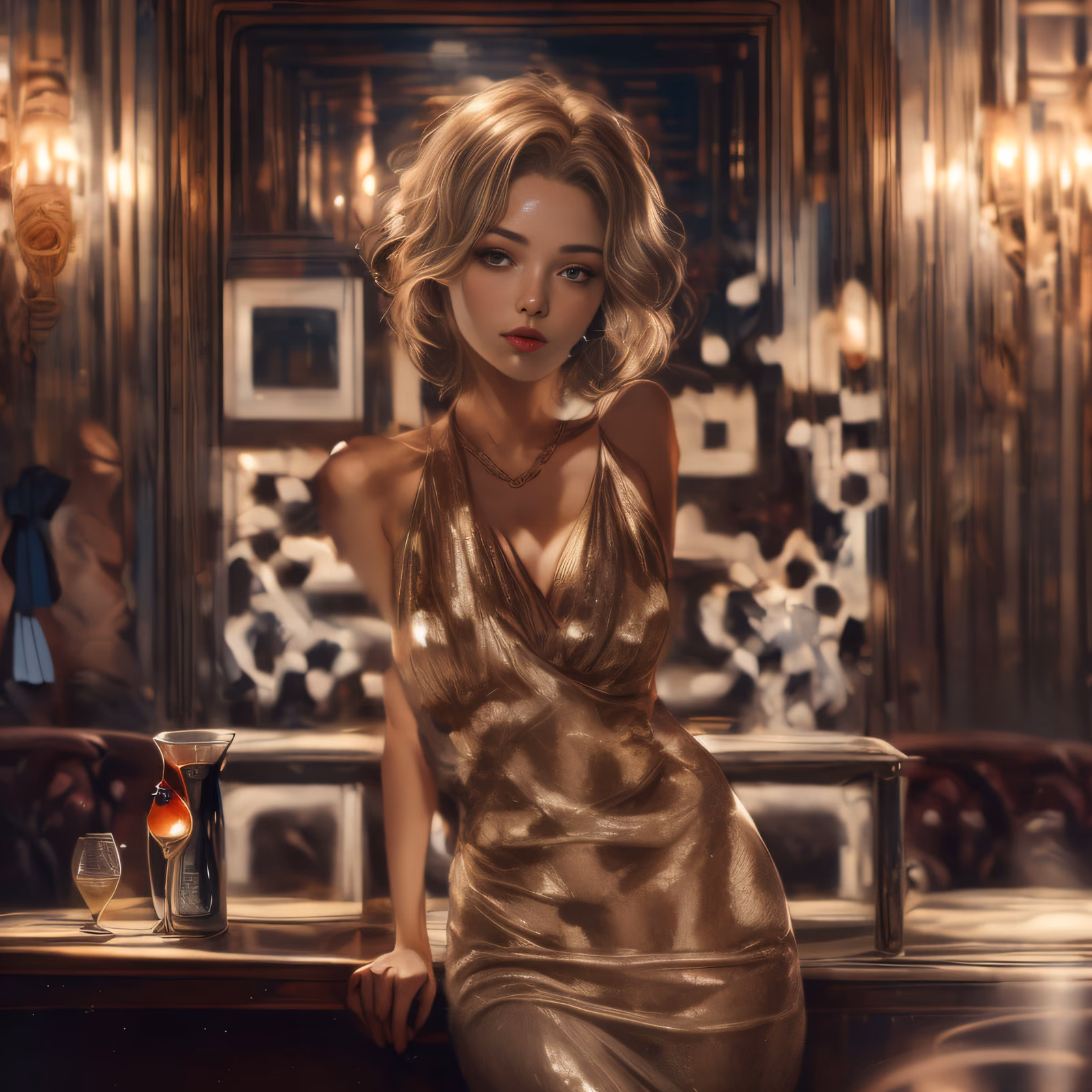 Cocktail Dress Woman Lounge Realism QR Code for Posters — image 1
