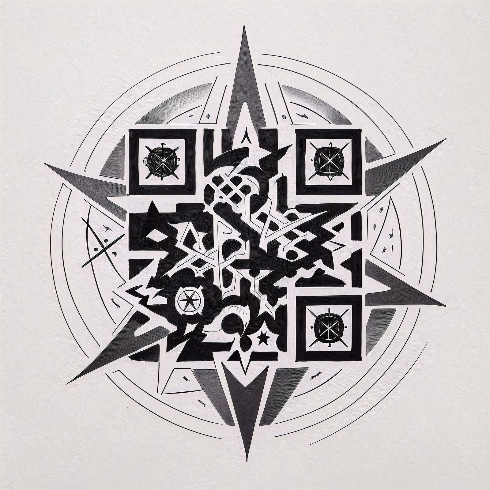 Rune Star Sigil Tattoo QR Code for Temporary Tattoos — image 1