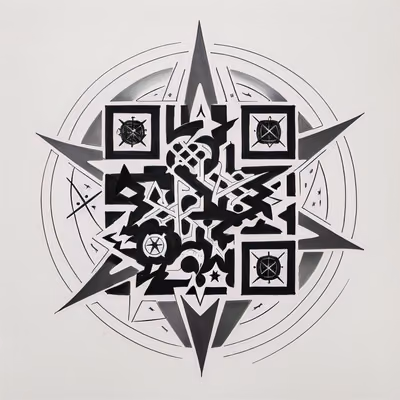Rune Star Sigil Tattoo QR Code for Temporary Tattoos — image 1