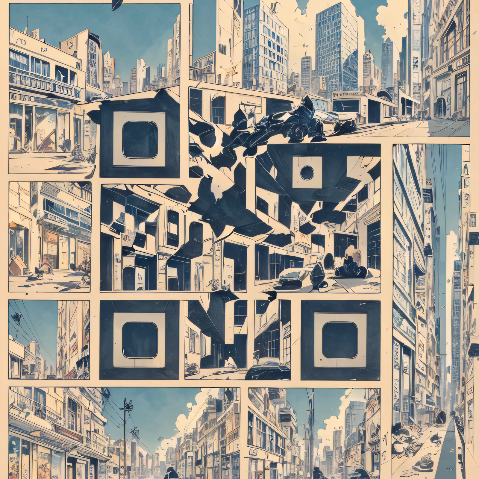 Городские улицы в комиксе, QR-код для плакатов — изображение 1