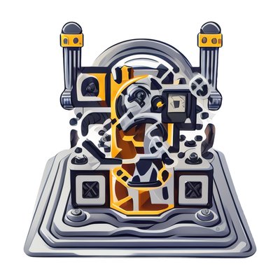 Industrial Machine Vector Sticker QR Code for Stickers