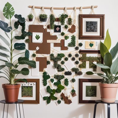 Plant Wall Inspiration Board Collage QR Code Art