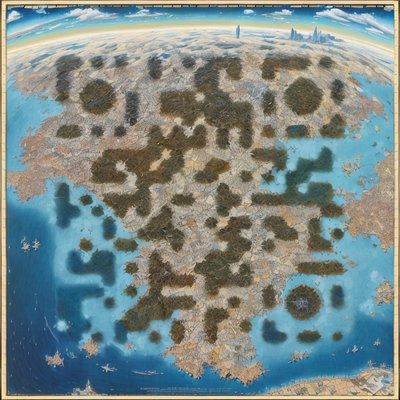 World Map Jigsaw Landscape QR Code Art