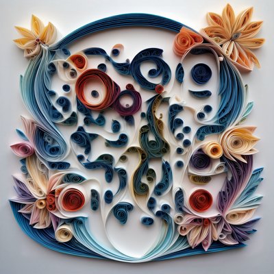 Ornamental Paper Quilling QR Code Art