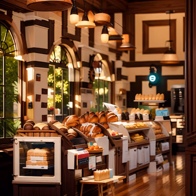 Cozy Bakery Interior 3D QR Code for Packaging — image 1