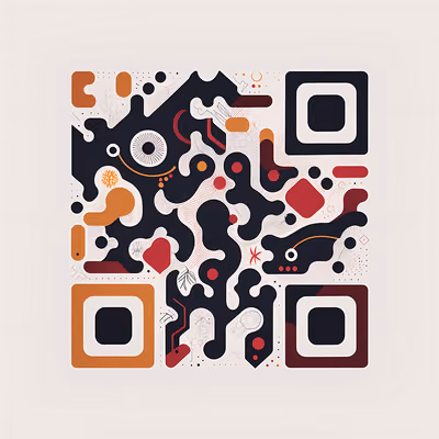 Abstract Doodle Vector QR Code for Posters — image 1