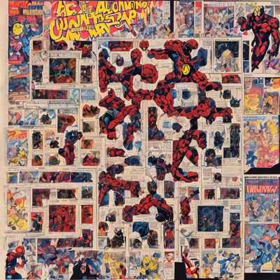 Superhero Comic Panel Collage QR Code for Posters — image 1