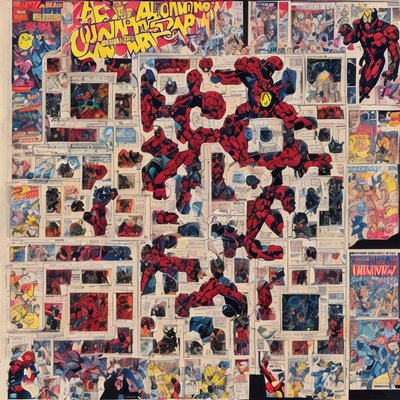 Superhero Comic Panel Collage QR Code for Posters