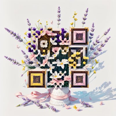 Pastel Wildflower Bouquet 3D QR Code Art