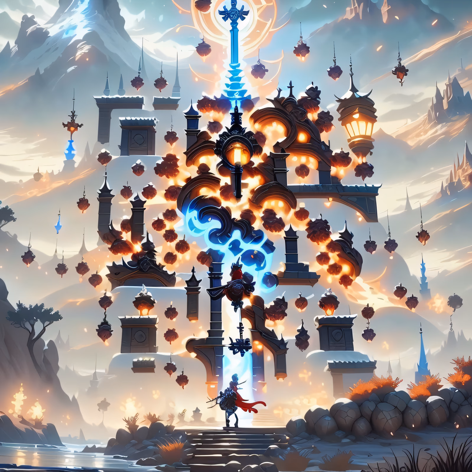 Fantasy Gothic Tower Game Art QR Code for Posters — image 1
