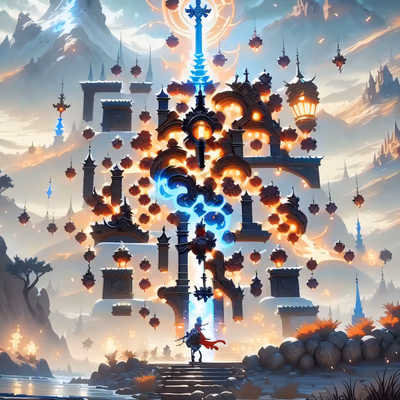 Fantasy Gothic Tower Game Art QR Code for Posters — image 1