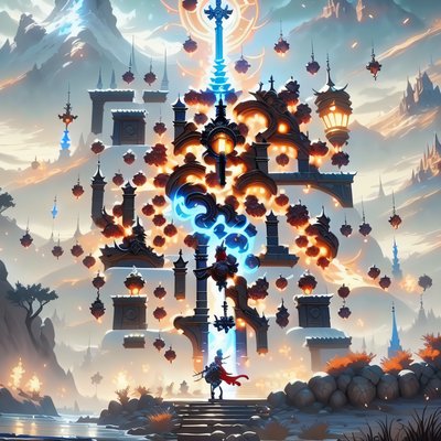 Fantasy Gothic Tower Game Art QR Code for Posters
