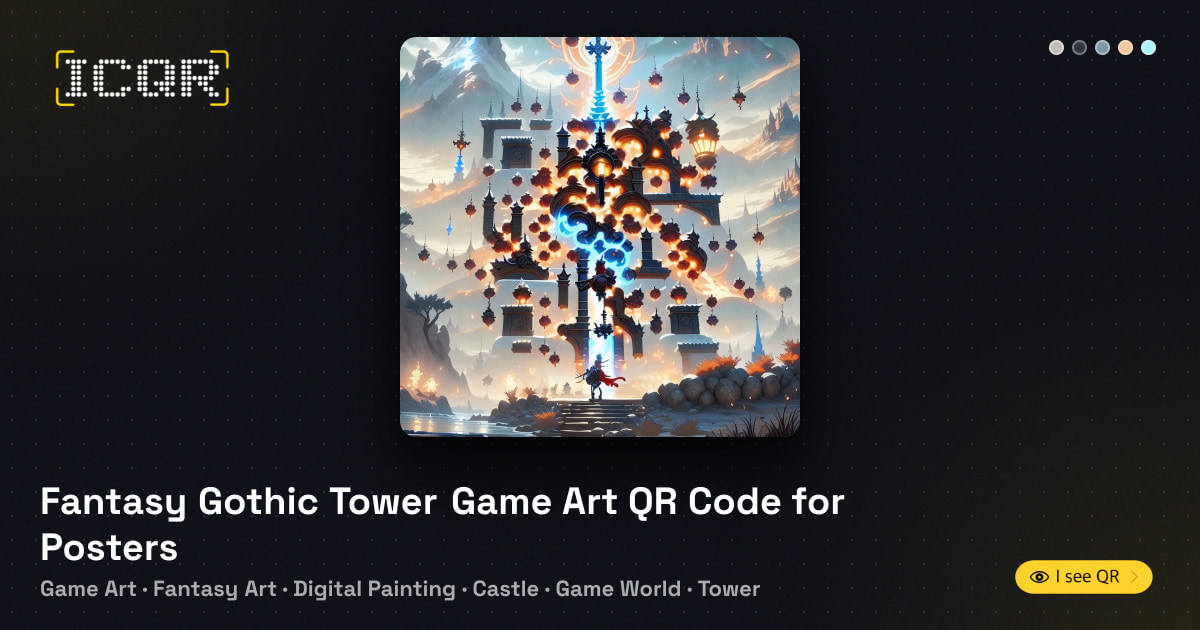 Fantasy Gothic Tower Game Art QR