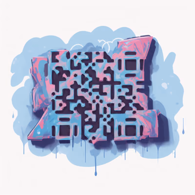 Pastel Graffiti Lettering Symbol QR Code for Stickers — image 1