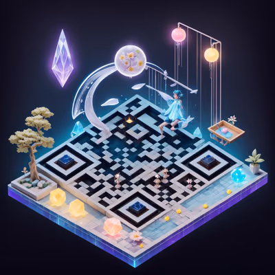 Fairy Spa Isometric Diorama QR Code Art — image 1