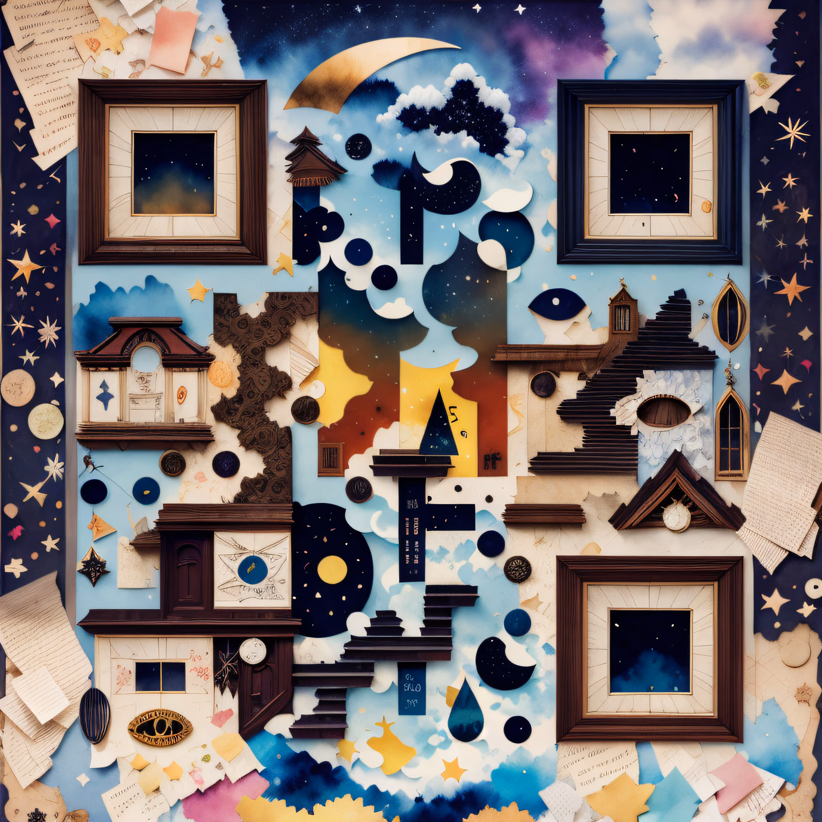 Сказочный сюрреалистичный бумажный коллаж: QR-код — изображение 1