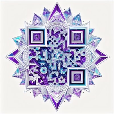 Amethyst Crystal Mandala Art Deco QR Code Art