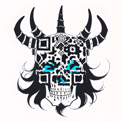 Horned Viking Skull Tattoo QR Code for Temporary Tattoos — image 1