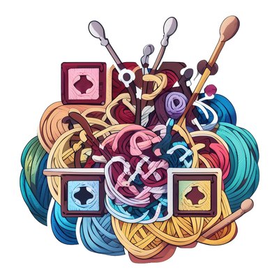 Yarn and Crochet Hooks Vector QR Code for Stickers