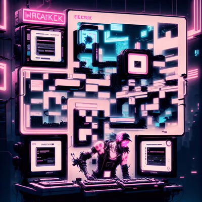 Neon Hacker Terminal Cyberpunk QR Code for Posters — image 1