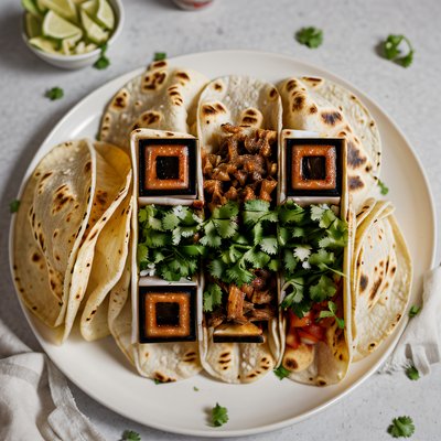 Mexican Tacos Photorealistic QR Code for Restaurant Menus