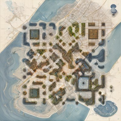 City Map Illustration QR Code Art