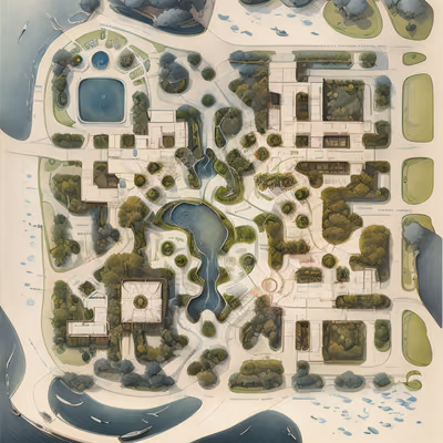 Storybook Town Map Illustration City QR Code Art — image 1