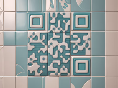Mint Ceramic Tile Pattern QR Code Art — image 1