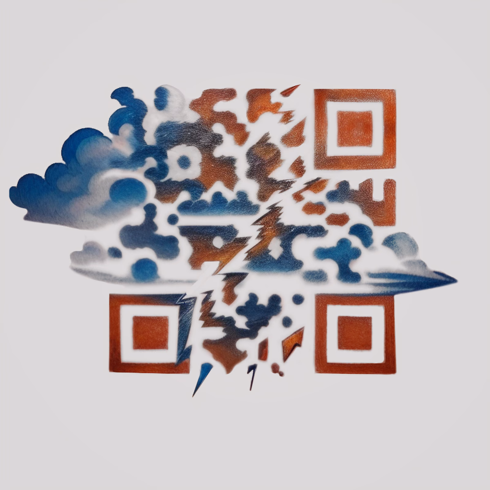 Lightning Bolt Storm Cloud Tattoo QR Code for Temporary Tattoos — image 1