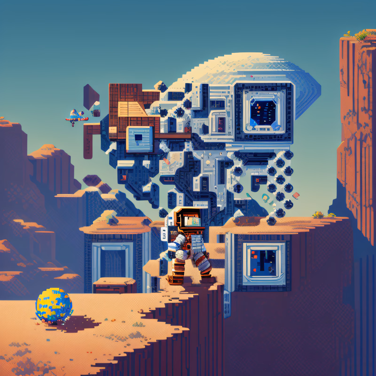Пиксельный астронавт на чужой планете: QR-код для постеров — изображение 1
