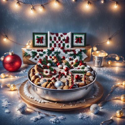 Christmas Cookie Bowl Photographic QR Code for Greeting Cards