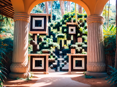 Tropical Garden Archway Photo QR Code for Posters — image 1