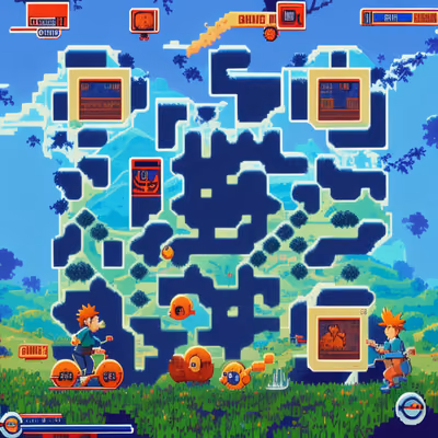 Pixel Art Game Scene Biker QR Code for Posters — image 1