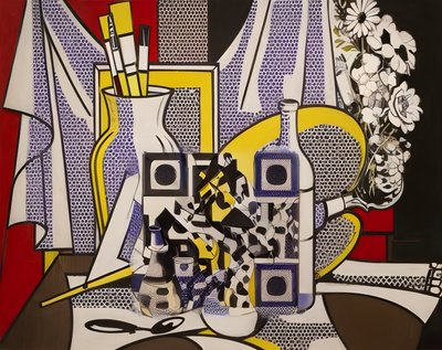 Pop Art Paintbrush Still Life QR Code Art