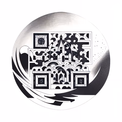 Domed Building Ink Tattoo QR Code for Temporary Tattoos — image 1