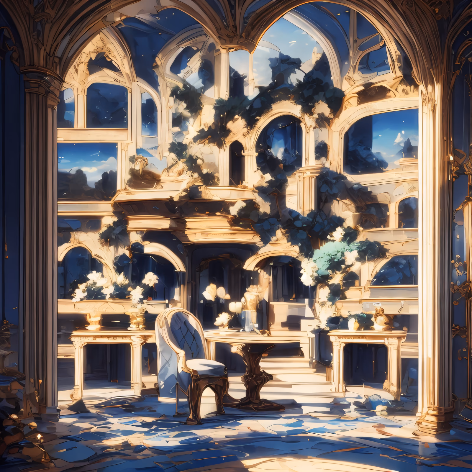 Baroque Palace Hall Digital Painting QR Code Art — image 1