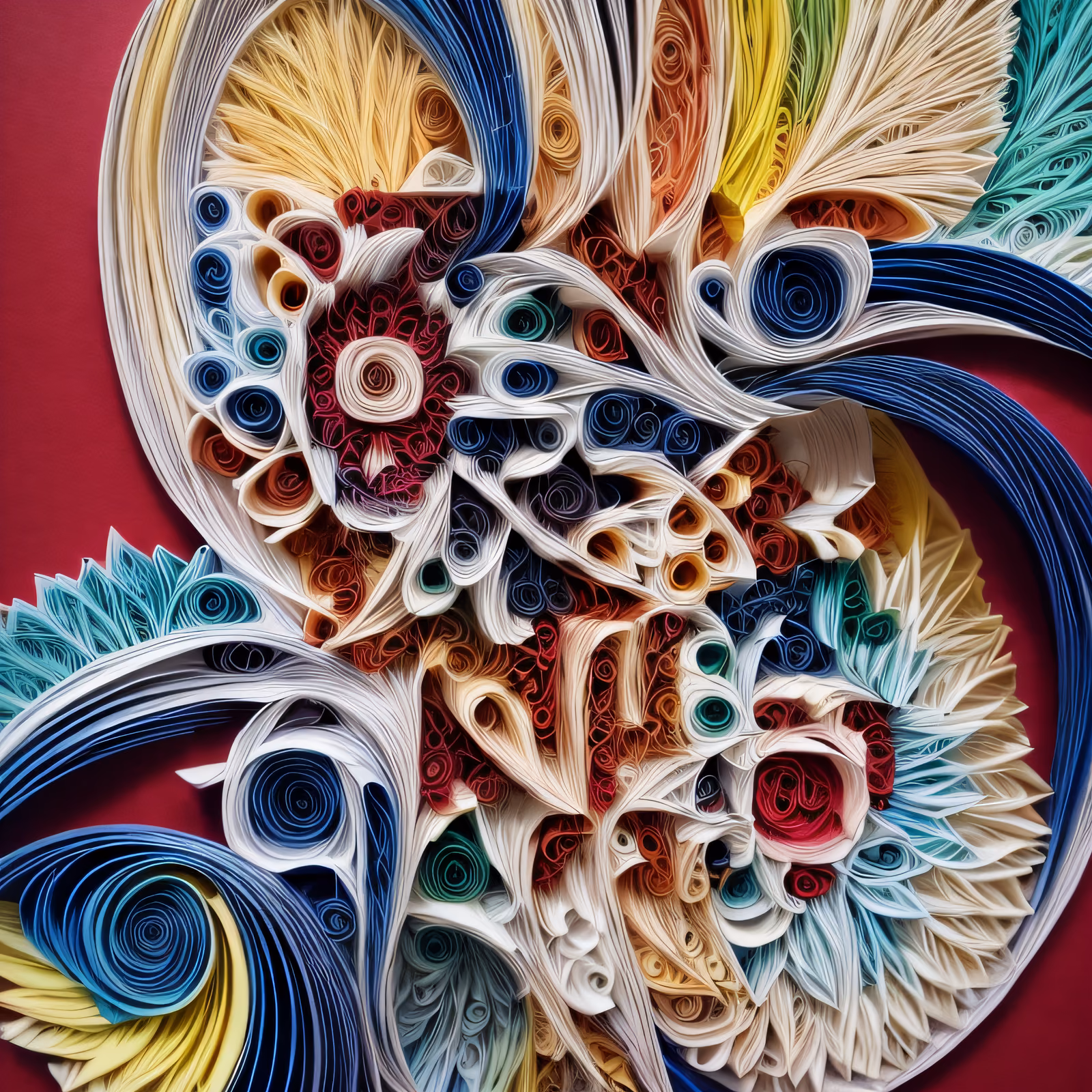 Abstract Paper Quilling Swirls Pattern QR Code Art — image 1