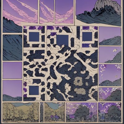 Mountain Comic Panels QR Code for Posters