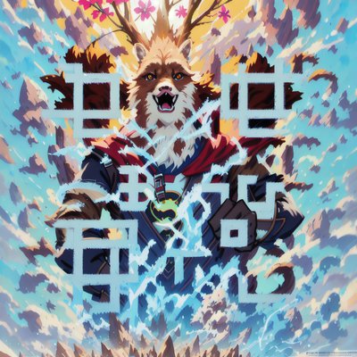 Roaring Antlered Beast Anime QR Code for Posters
